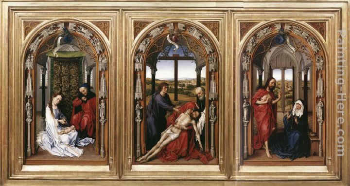 Miraflores Altarpiece painting - Rogier van der Weyden Miraflores Altarpiece art painting